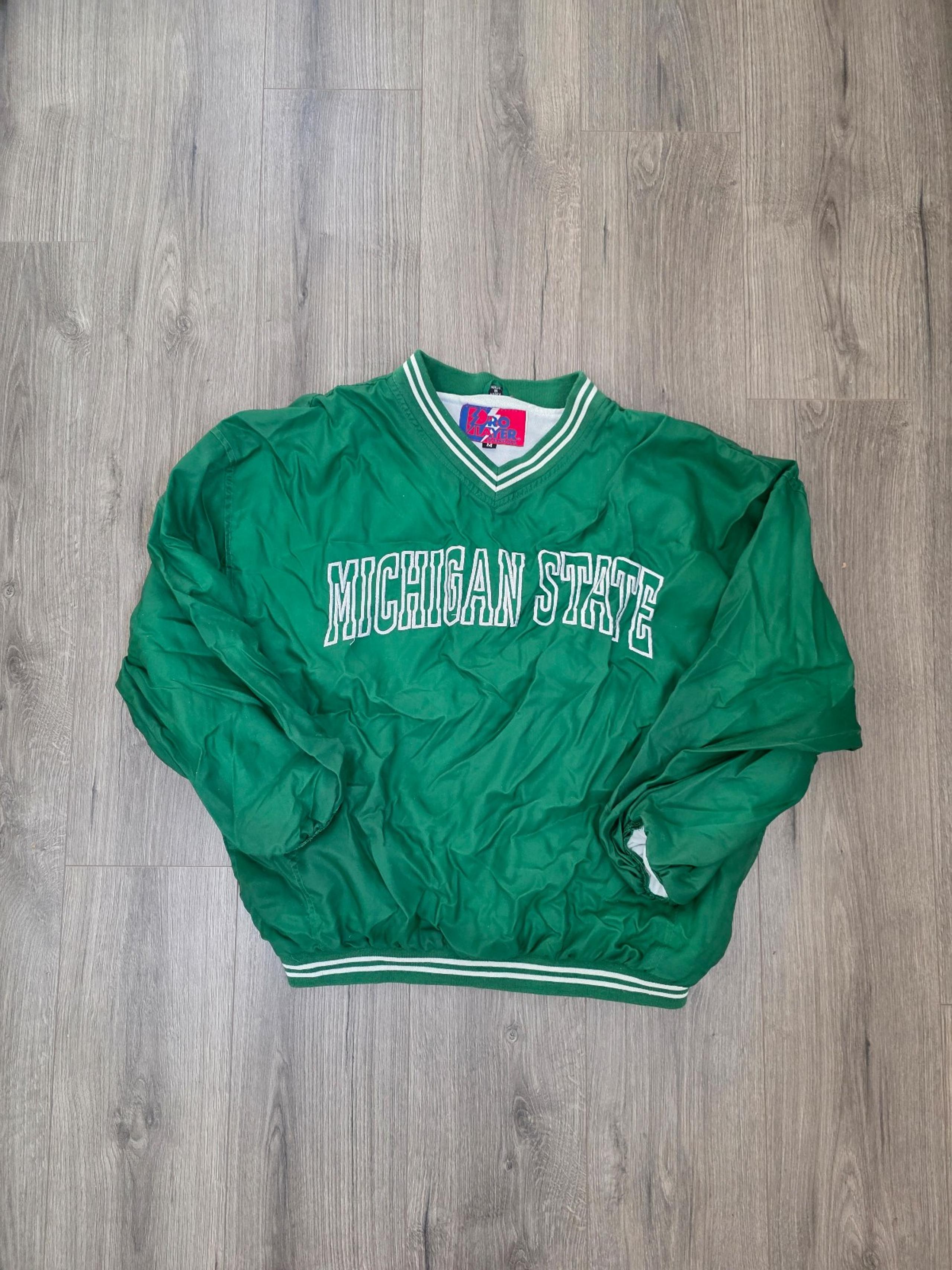 Vintage Pro Player Michigan State Spartans Pullover Jacket Mens Size Medium