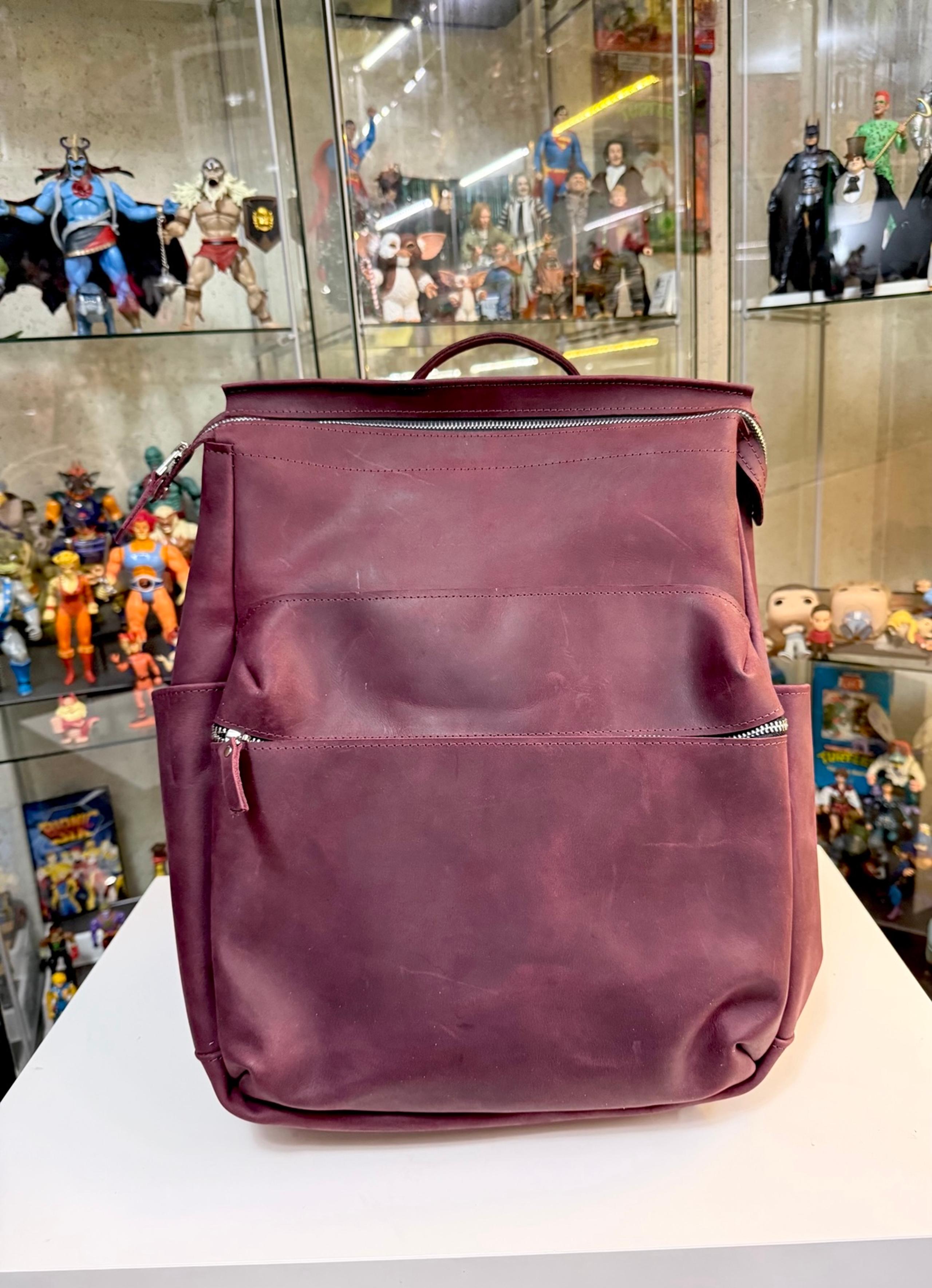 Faux Leather Diaper Bag Backpack Maroon NWOT