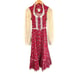 Gunne Sax Vintage 1970s Red Floral Prairie Dress Long Sleeves Lace Collar Size 5