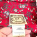 Gunne Sax Vintage 1970s Red Floral Prairie Dress Long Sleeves Lace Collar Size 5
