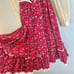 Gunne Sax Vintage 1970s Red Floral Prairie Dress Long Sleeves Lace Collar Size 5