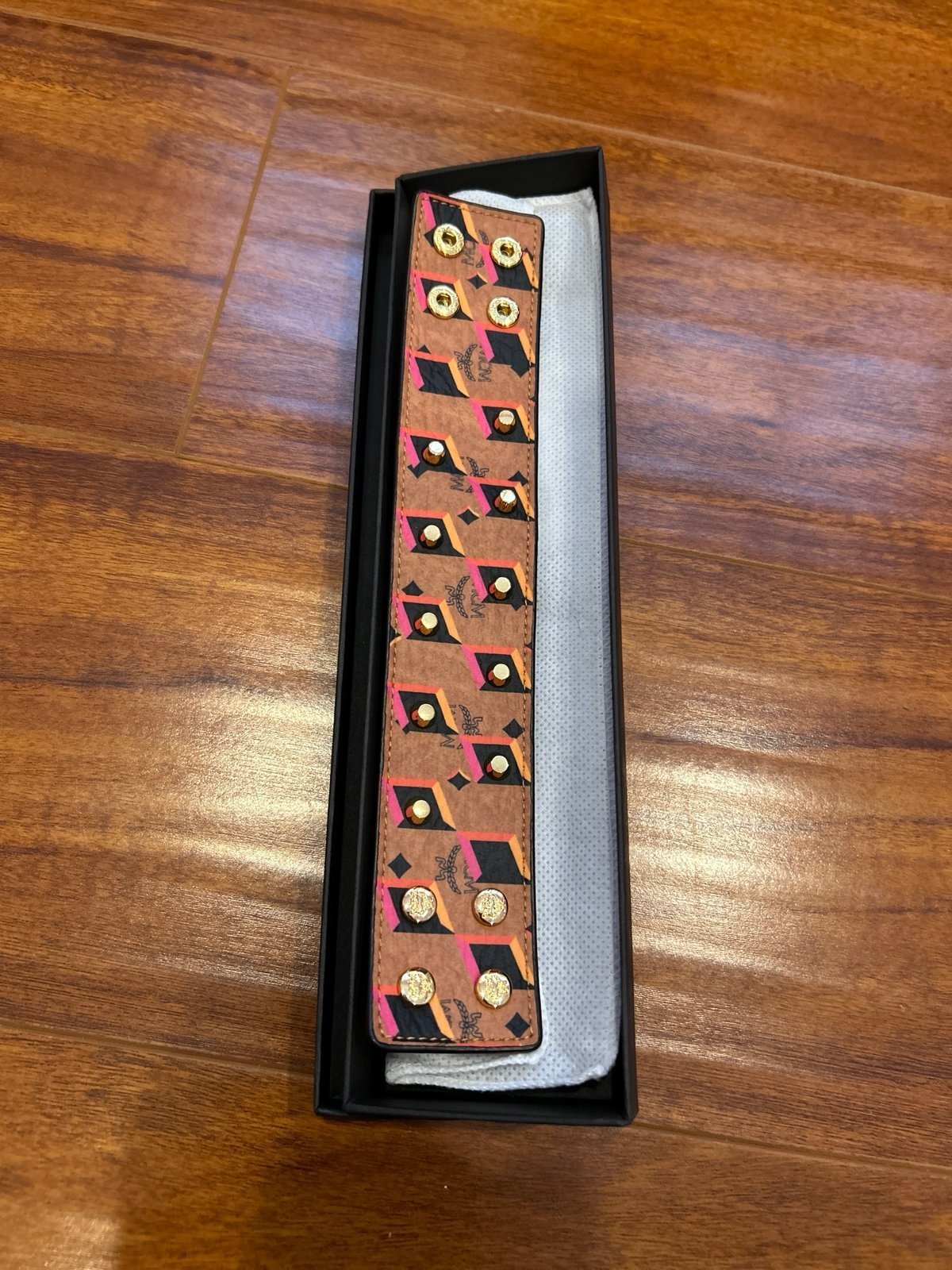 MCM Leather bracelet Brown Black Pink Orange