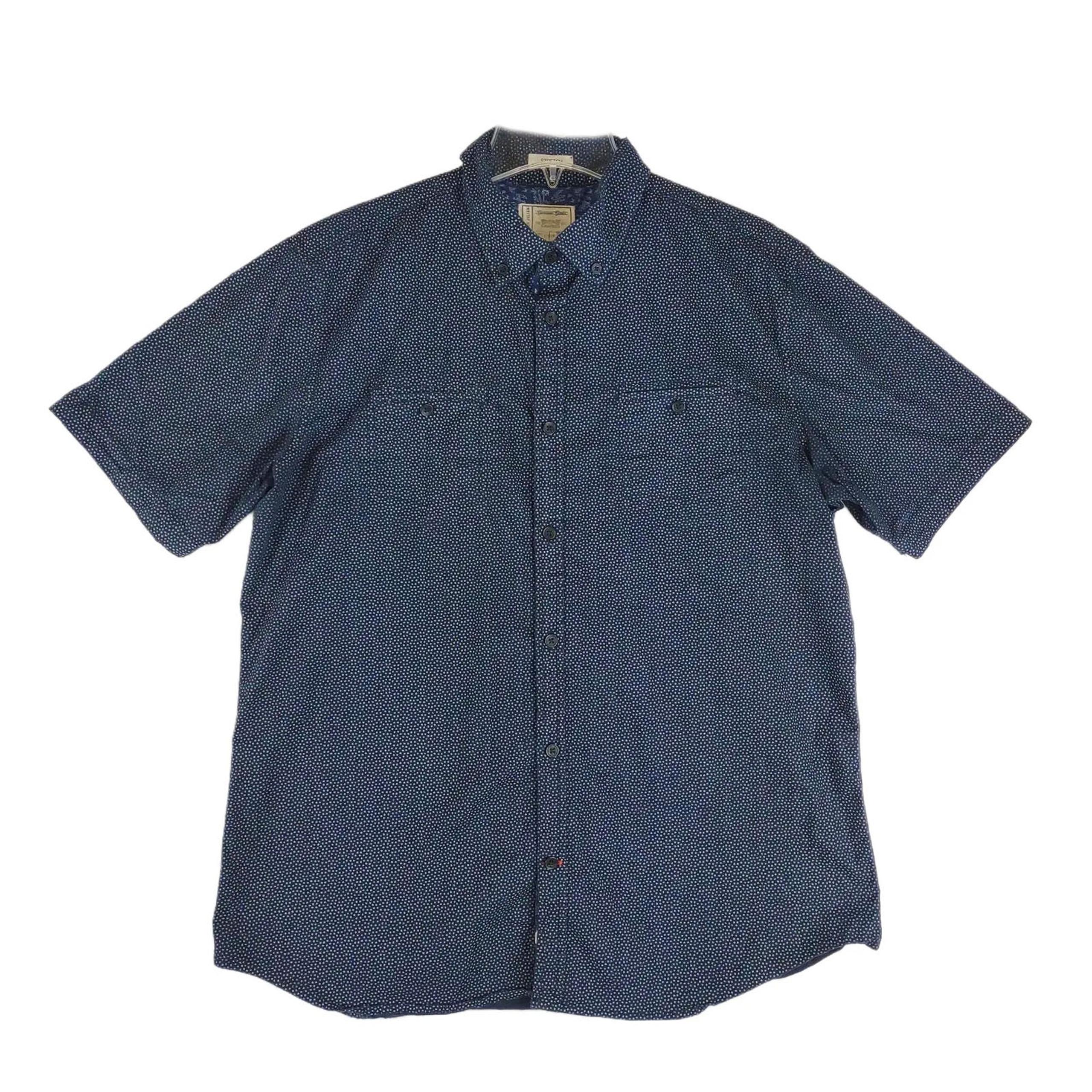 COLOURS Alexander Julian Men's L Short Sleeve Navy Floral Button Down Shirt Y2K
