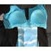 ZEROXPOSUR Blue Tie Dye Racerback Zip Up Tankini Swimsuit Set Size XXL