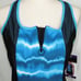 ZEROXPOSUR Blue Tie Dye Racerback Zip Up Tankini Swimsuit Set Size XXL