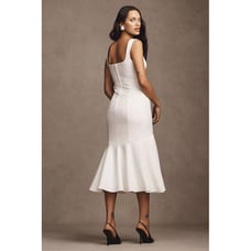 Anthropologie BHLDN Holland Stretch Crepe Sweetheart U-Neck Midi Dress medium y1