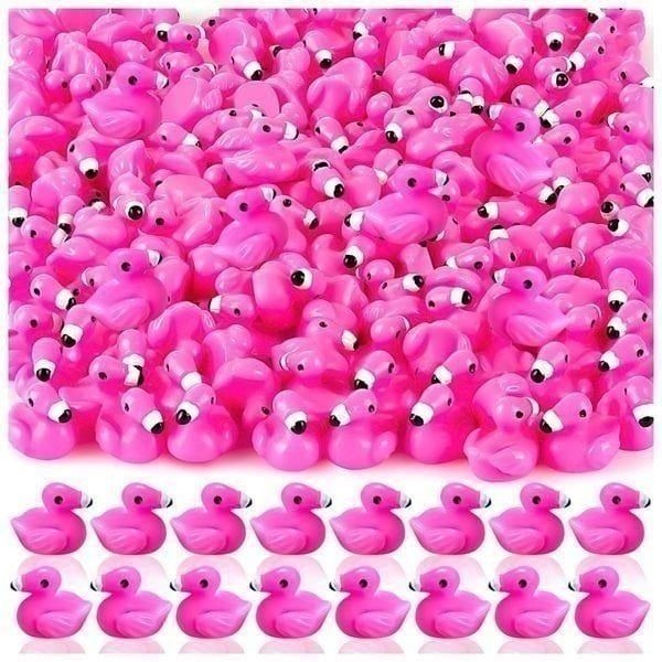 100Pcs Mini Resin Flamingo Ducks, Flamingo Tiny Ducks, Cute Flamingo Figurines