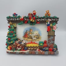 Vintage Grandeur Noel Mantel & Fireplace 5x7” Photo Frame Christmas