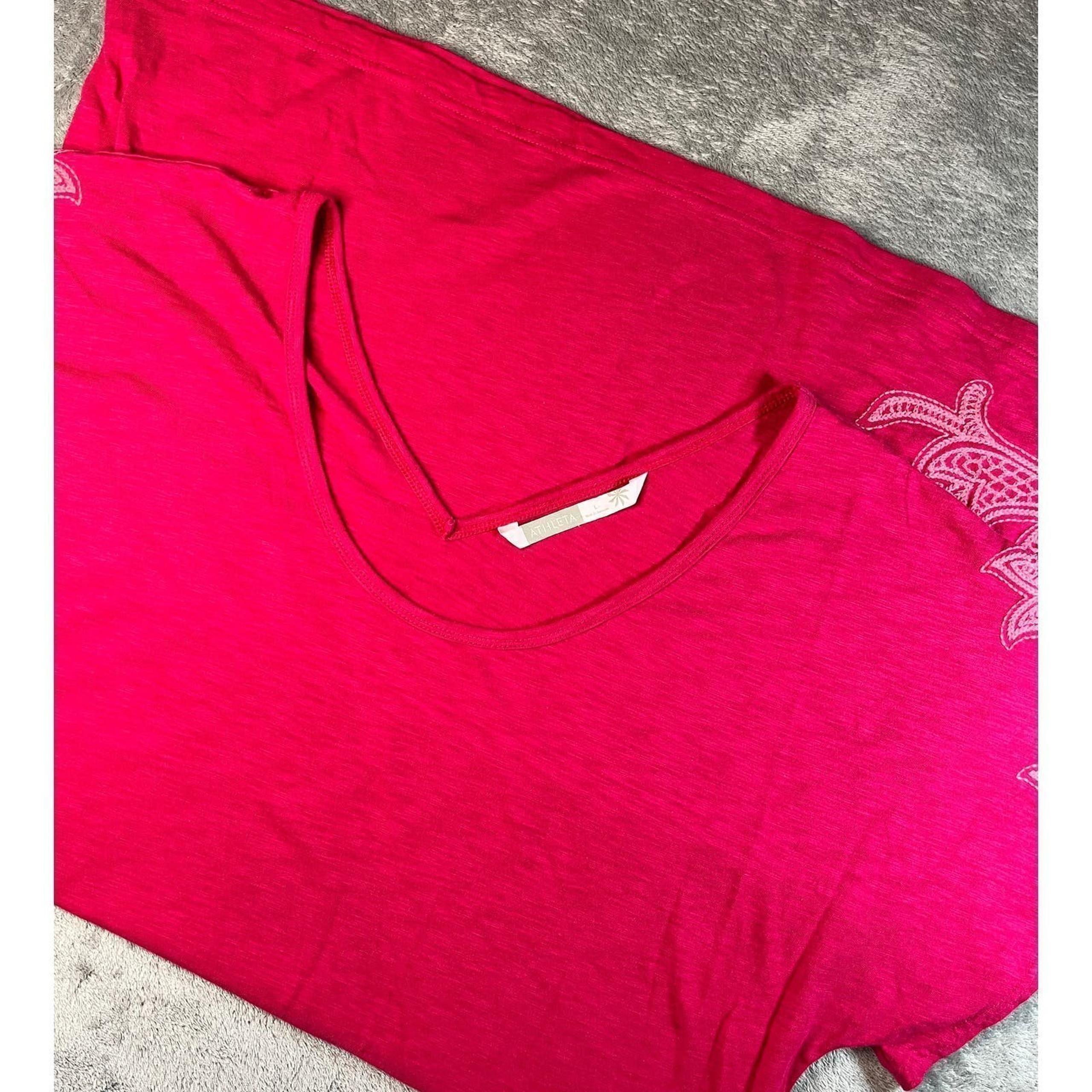 Athleta Taj Cover Up Dress Women L Pink Embroidered Beach Pool Boho Swimwear