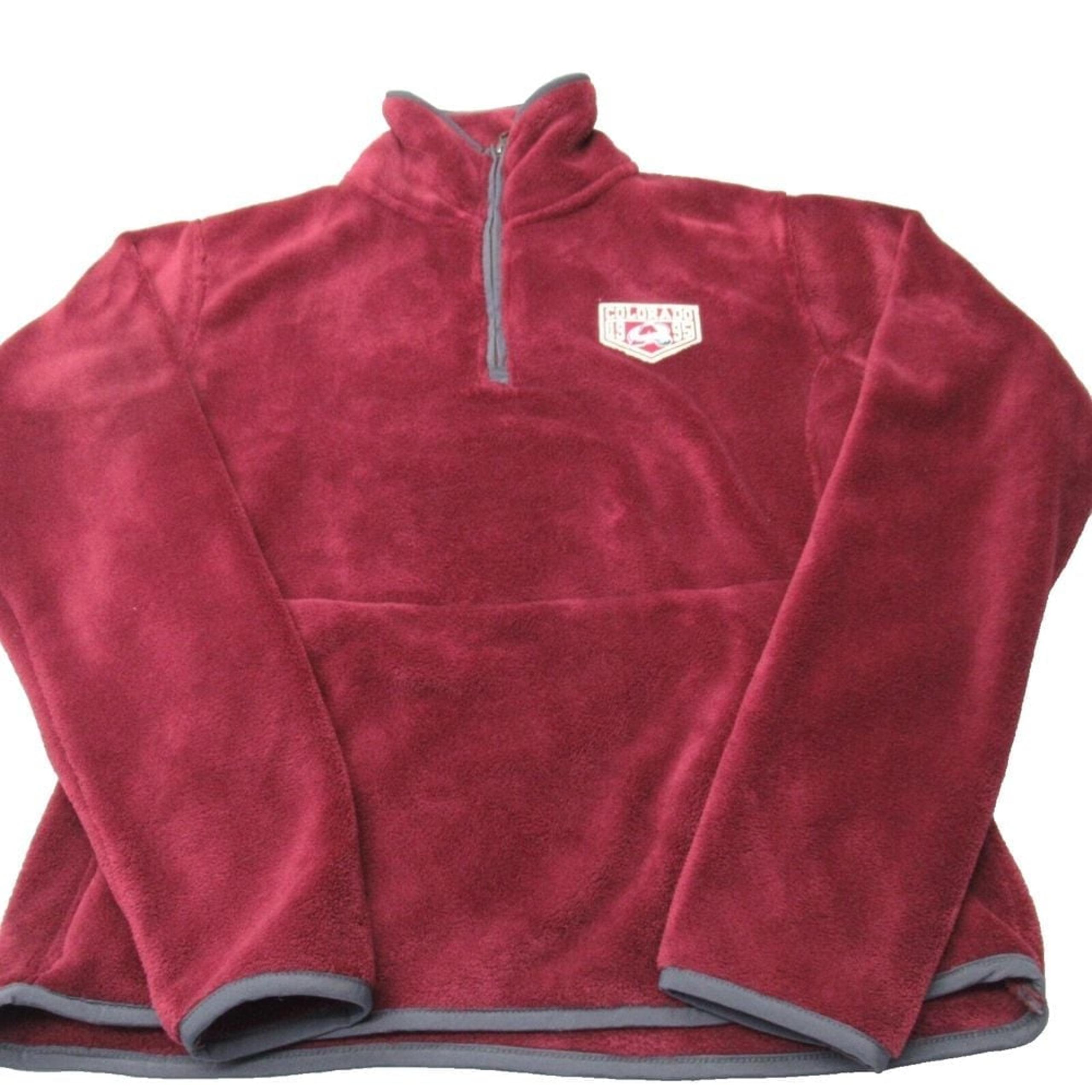 Colorado Avalanche Fleece Jacket Womens Small NHL Red 1/2 Zip Pullover 1995 NEW
