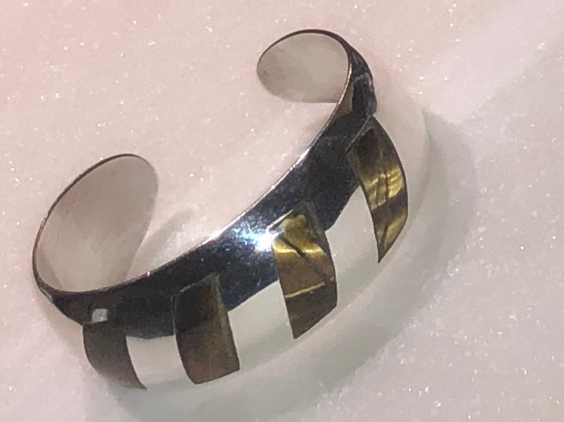 Taxco Tiger Eye Sterling Cuff Bracelet