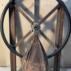 Rare Antique Macgregor Goldsmith Boxing Speed Bag on Iron Rim