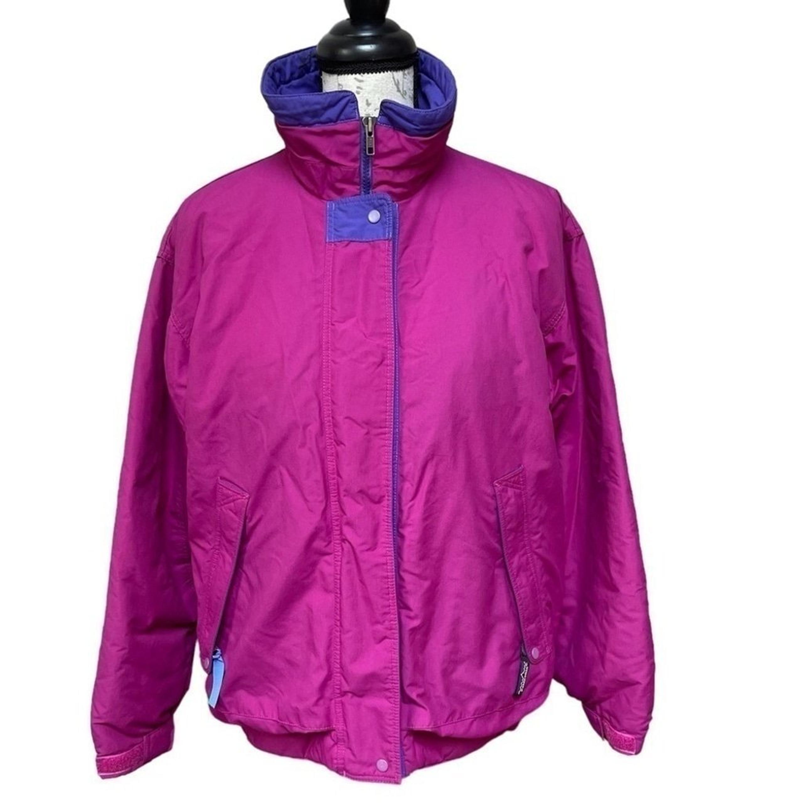 Patagonia Vintage Jacket Full Zip Womens 10 M Pink Blue Nylon Bomber Coat