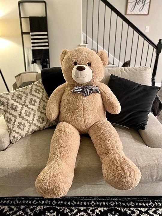 4 Feet 47 inch Life Size Tan Plush Bear Brown Stuffed Animal for Children