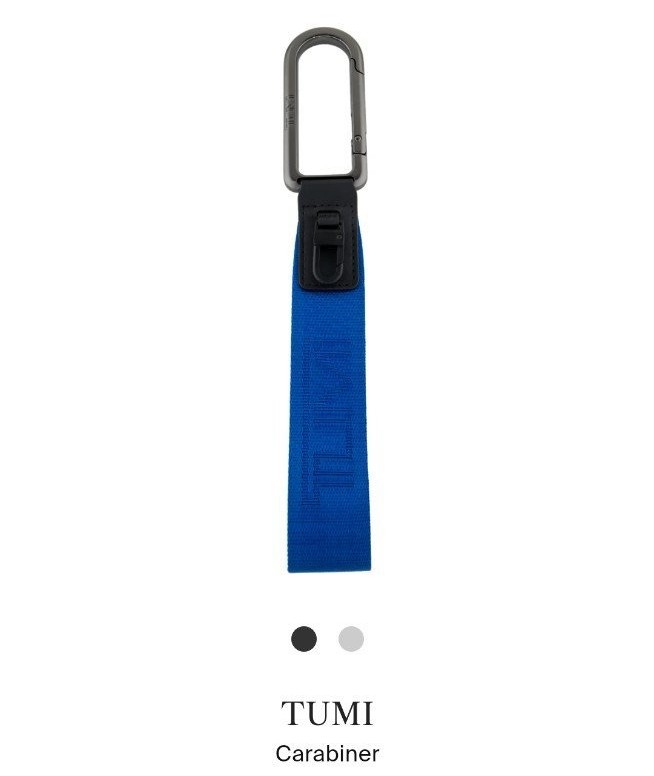New Tumi Glacier Blue Caribiner Key Chain Luggage Pull NWT & Box RARE