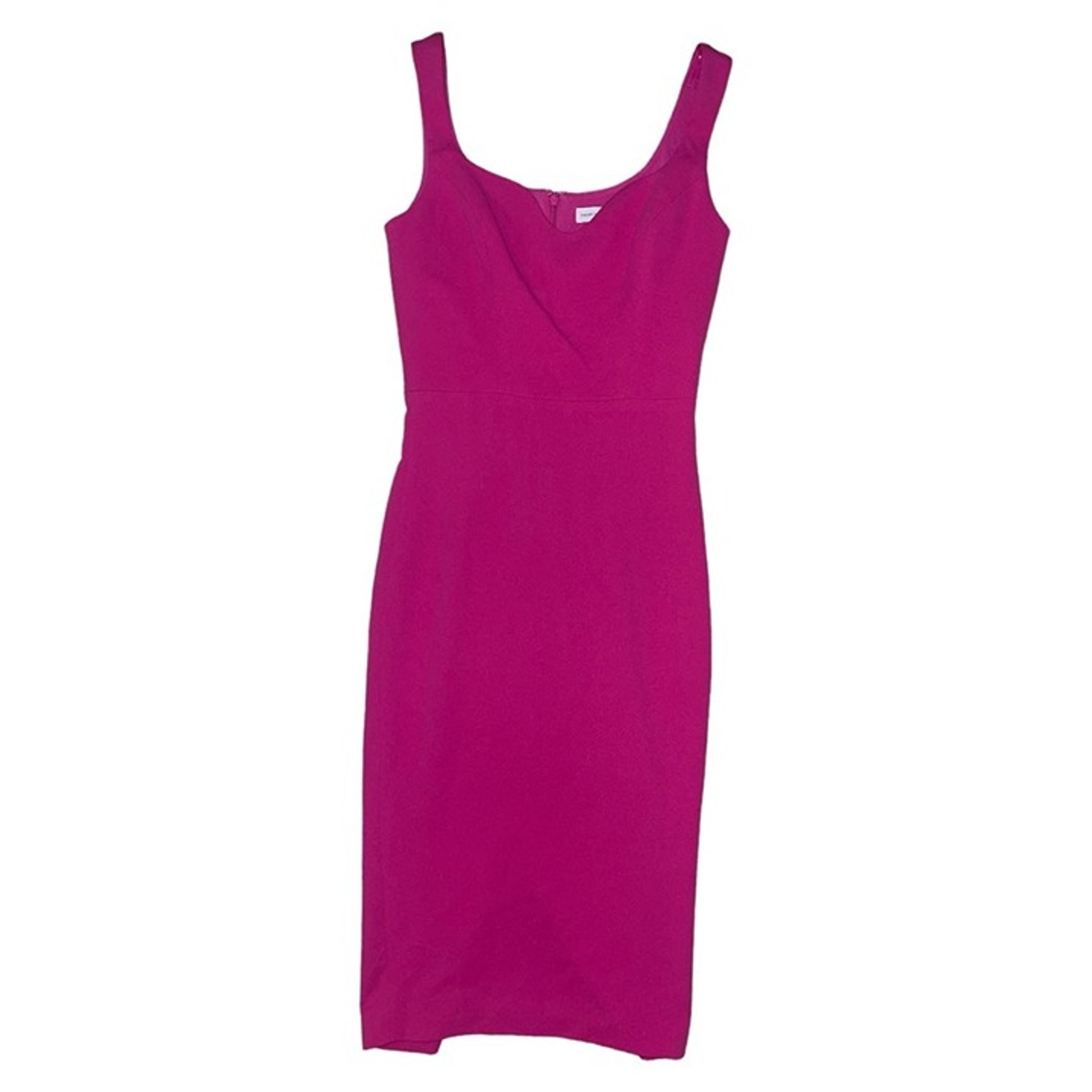 Dress the Population magenta pink back slit midi dress women’s size small