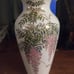 Vintage Shibata Japanese Vase of Flowering Wisteria Vine with Songbird, 11 3/4