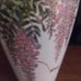 Vintage Shibata Japanese Vase of Flowering Wisteria Vine with Songbird, 11 3/4