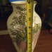Vintage Shibata Japanese Vase of Flowering Wisteria Vine with Songbird, 11 3/4