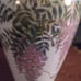 Vintage Shibata Japanese Vase of Flowering Wisteria Vine with Songbird, 11 3/4