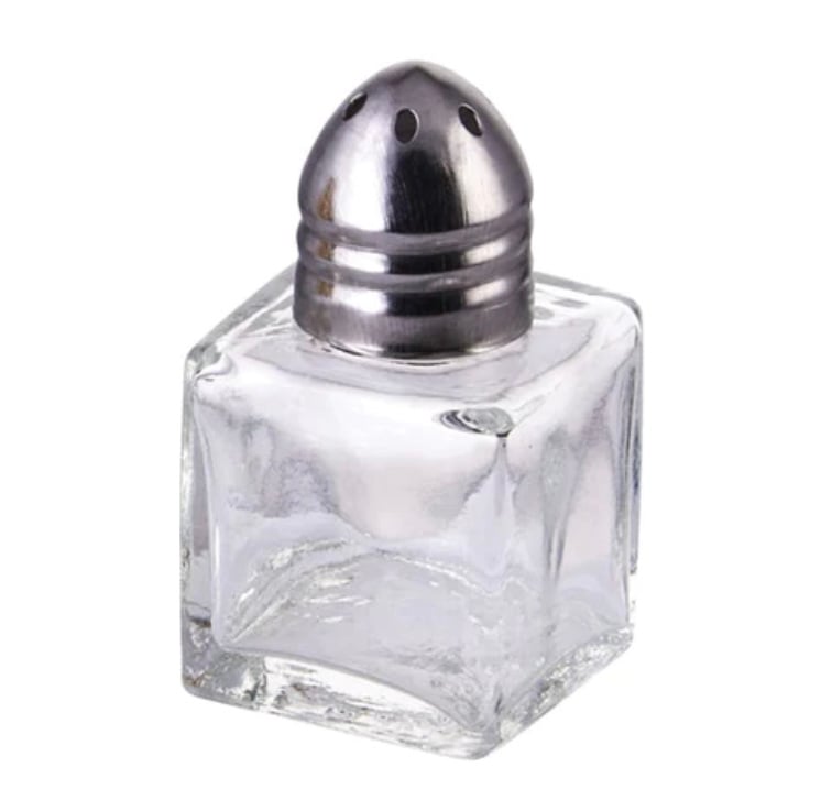 Winco 1/2 oz square shakers with chrome top (12 per case) Winco 1/2 oz square shakers with chrome top (12 per case)