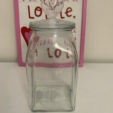 Valentine's Day Glass Jar With Heart Lid. Brand New.