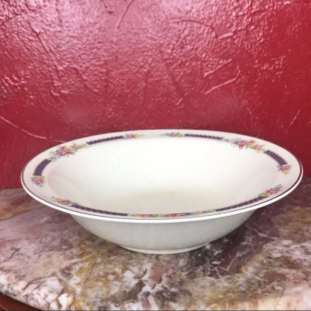 HALL 9 Round Vegetable Bowl Blue Bouquet