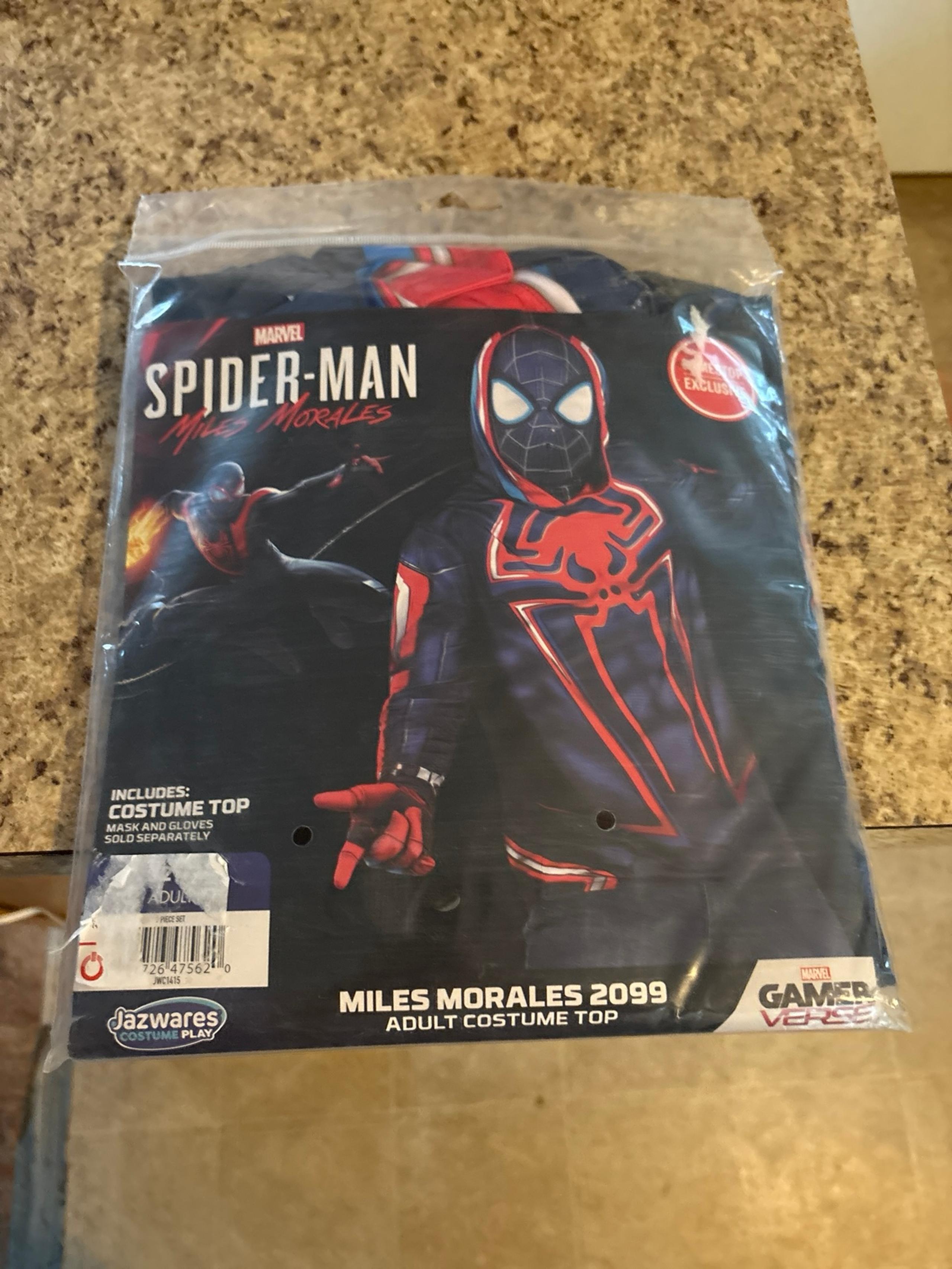 Marvel Spiderman Miles Morales Adult costume Size Large 32-34 GameStop exclusive