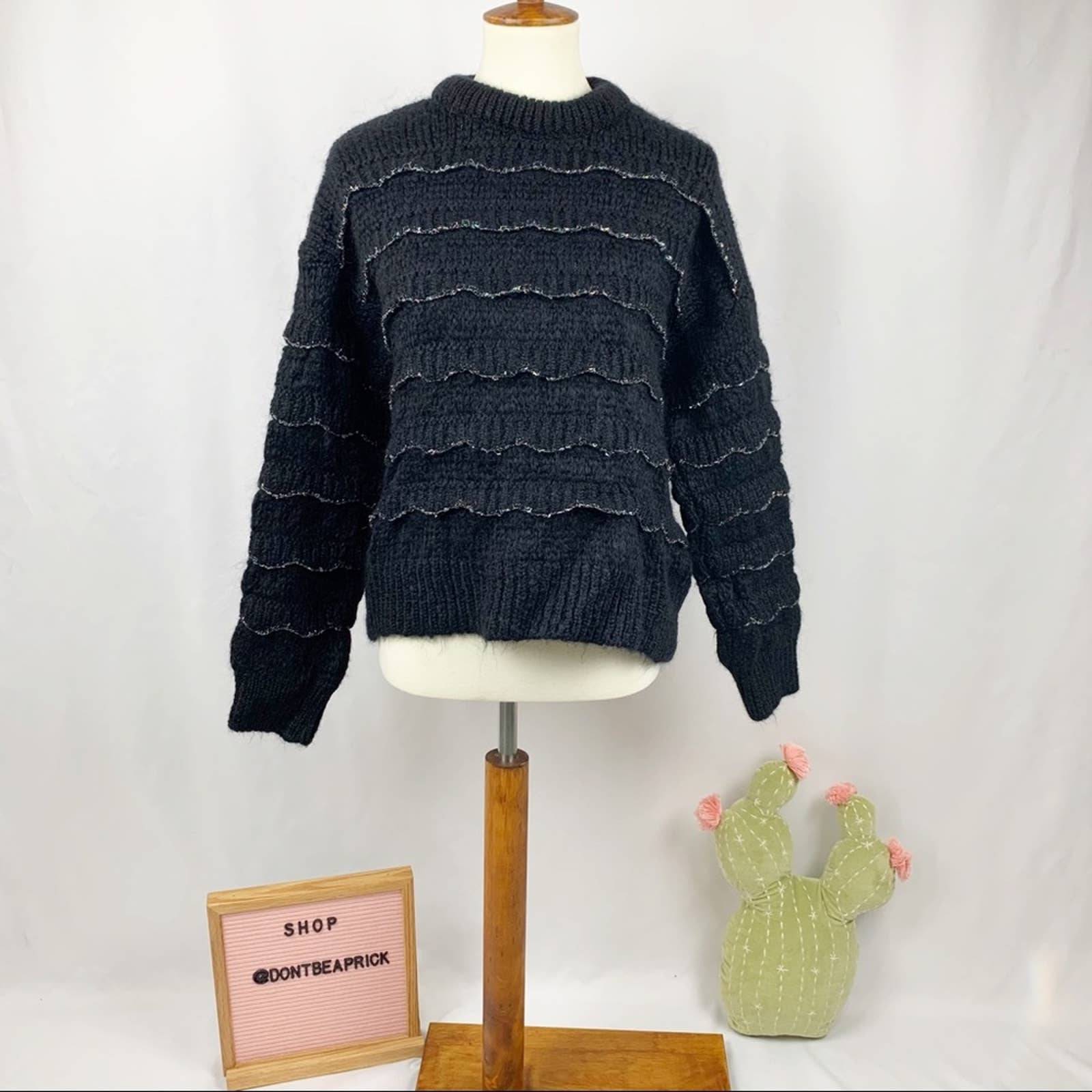 New Zara Knit Sweater w/ Ruffles (Sz: S)
