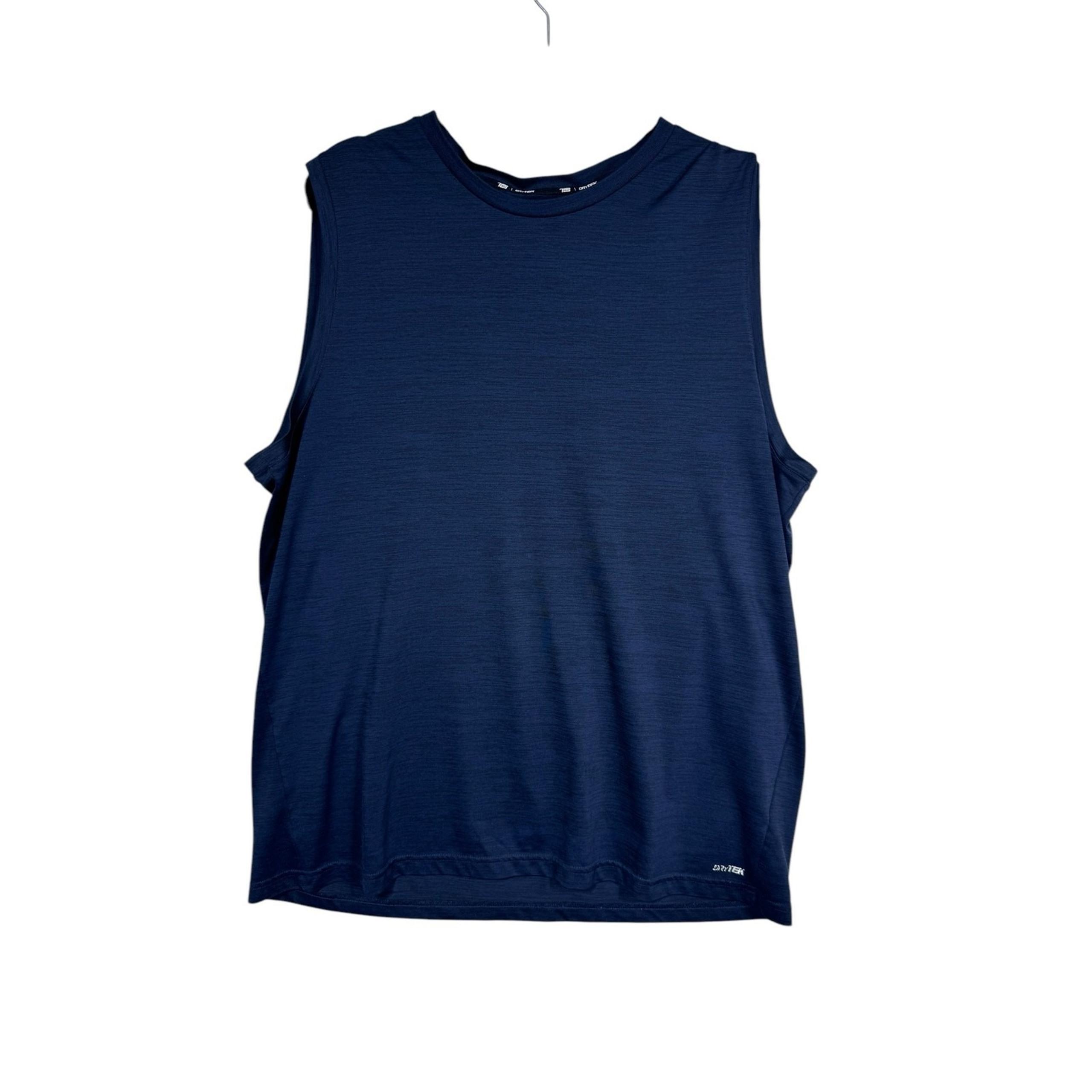 DryTek Men's Size XXL Blue Sleeveless Crewneck Performance Tank Top - Tek Gear