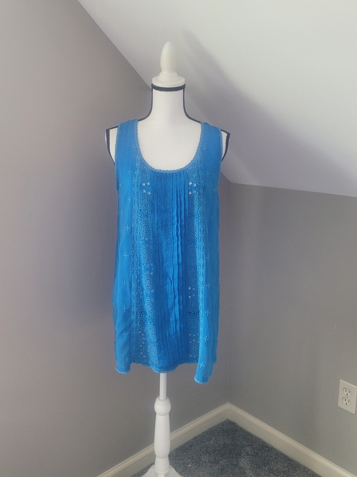 Johnny Was Embroidered Tunic Tank Top
