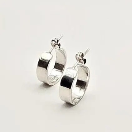 Vintage Sterling Silver Hoop Earrings - Classy Mexico Hoops