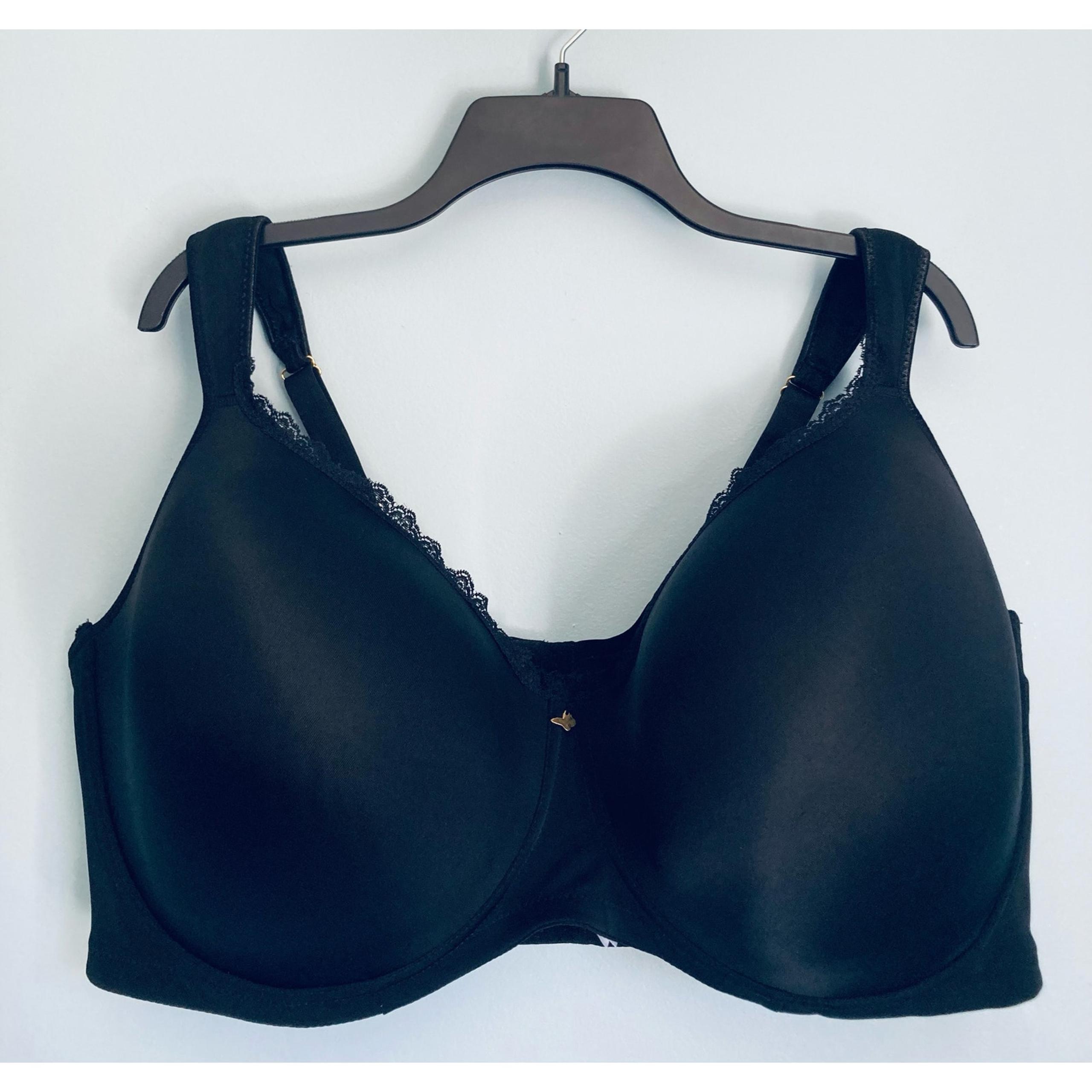 Smoothing Plunge Butterfly Bra Black 44H - Ashley Stewart