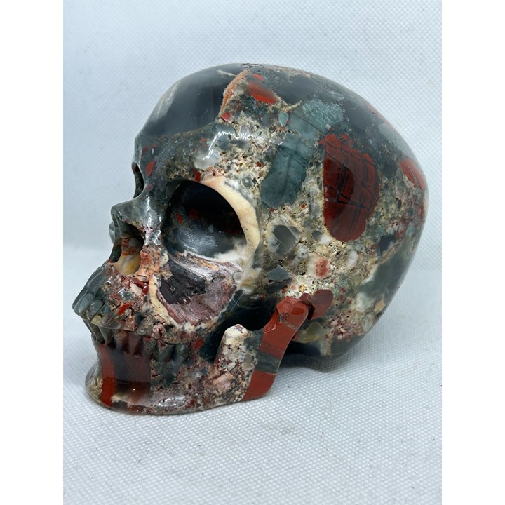 5 inch Carved African Bloodstone Skull Scupture