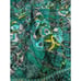Green Handmade Ruffle Embroidered Floral Waist Apron 31