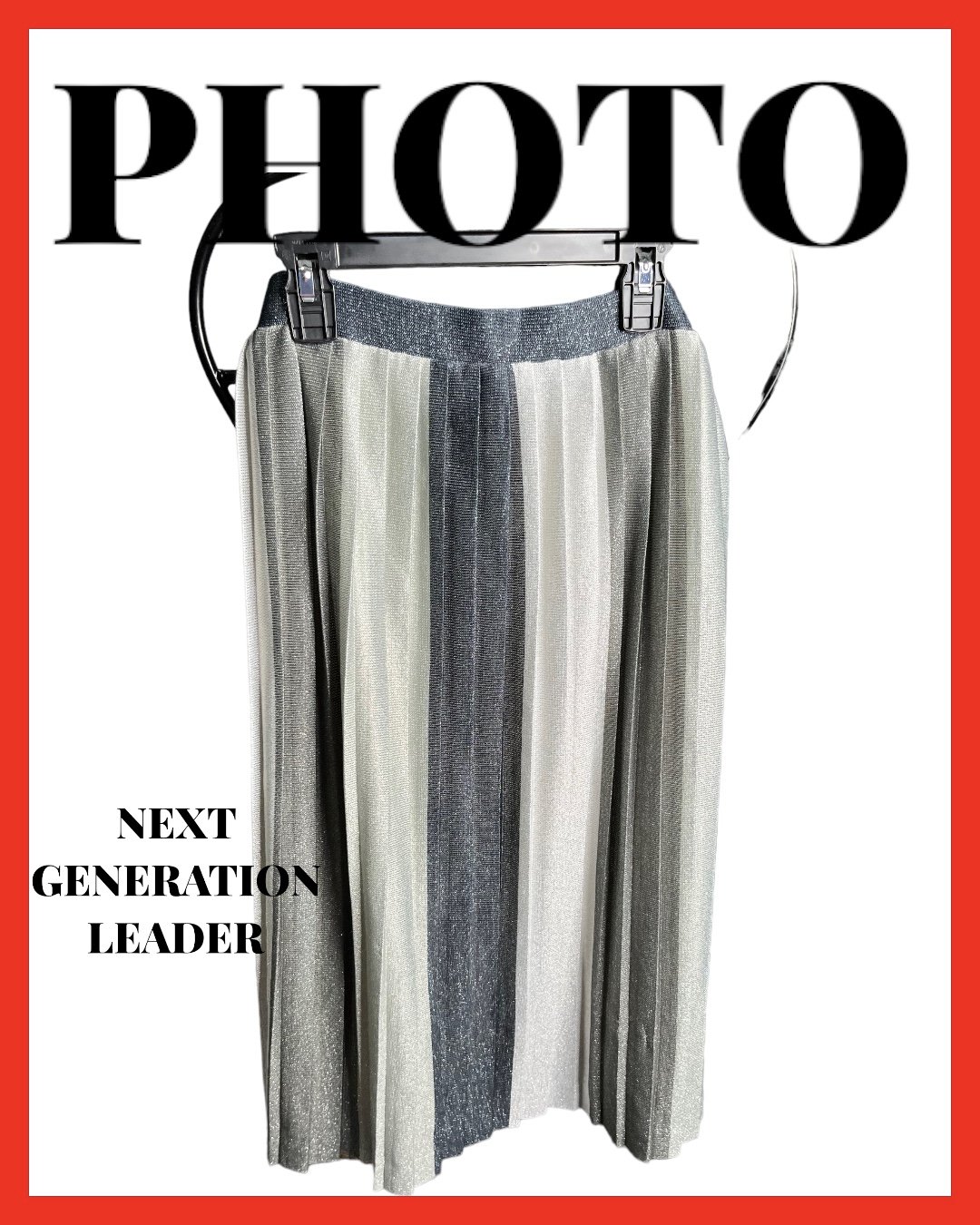 Maeve Anthropologie Gray/silver/navy Sequin Midi Skirt Size Medium