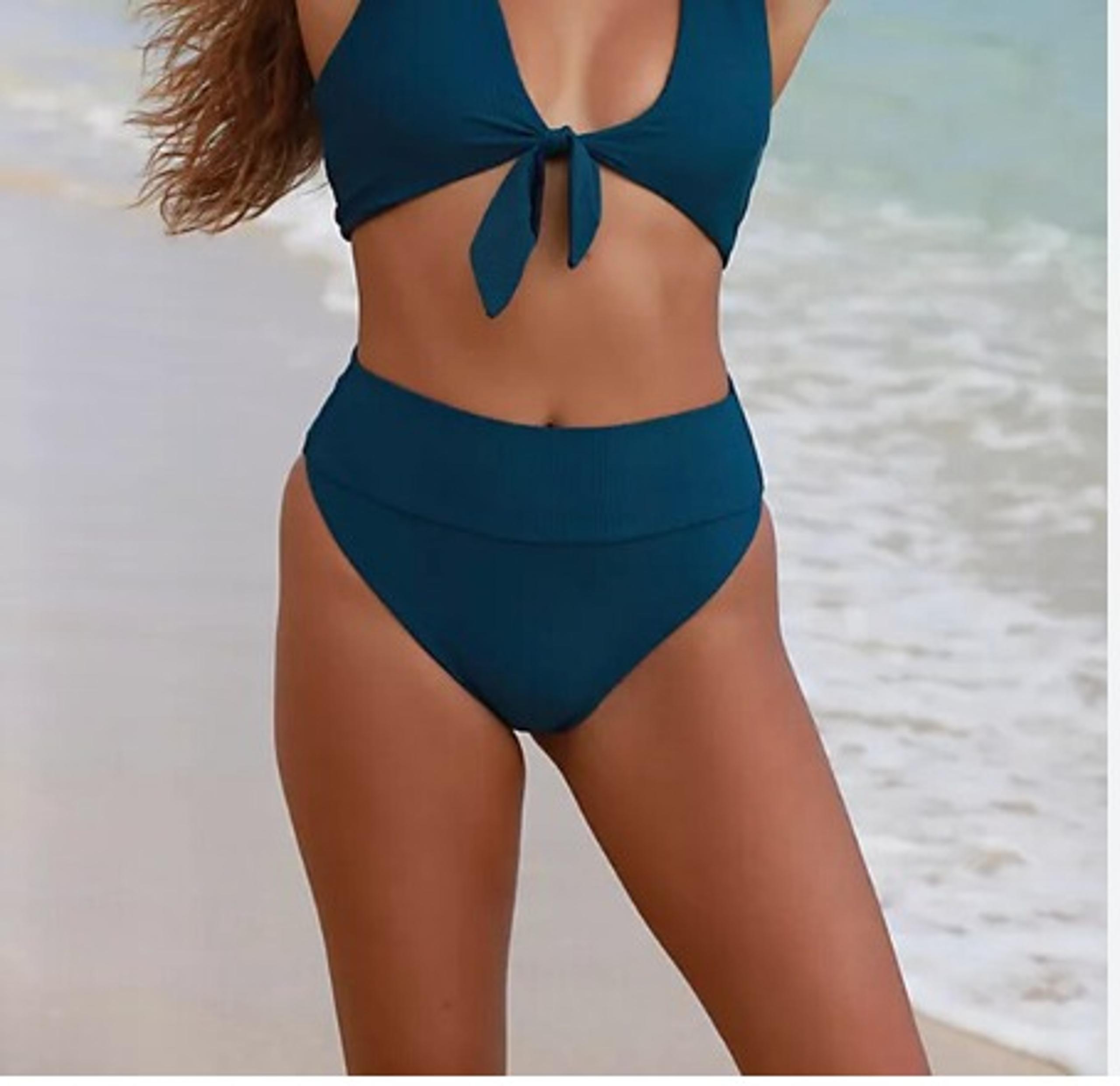 Free People x Beach Riot Gulf Coast Hague Blue Bikini Bottom Size M