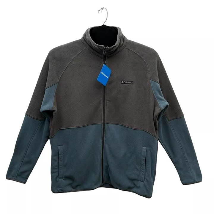 Columbia Men's Full Zip Fleece Jacket Size 1X Blue/Gray Soft Warm & Comfortable
