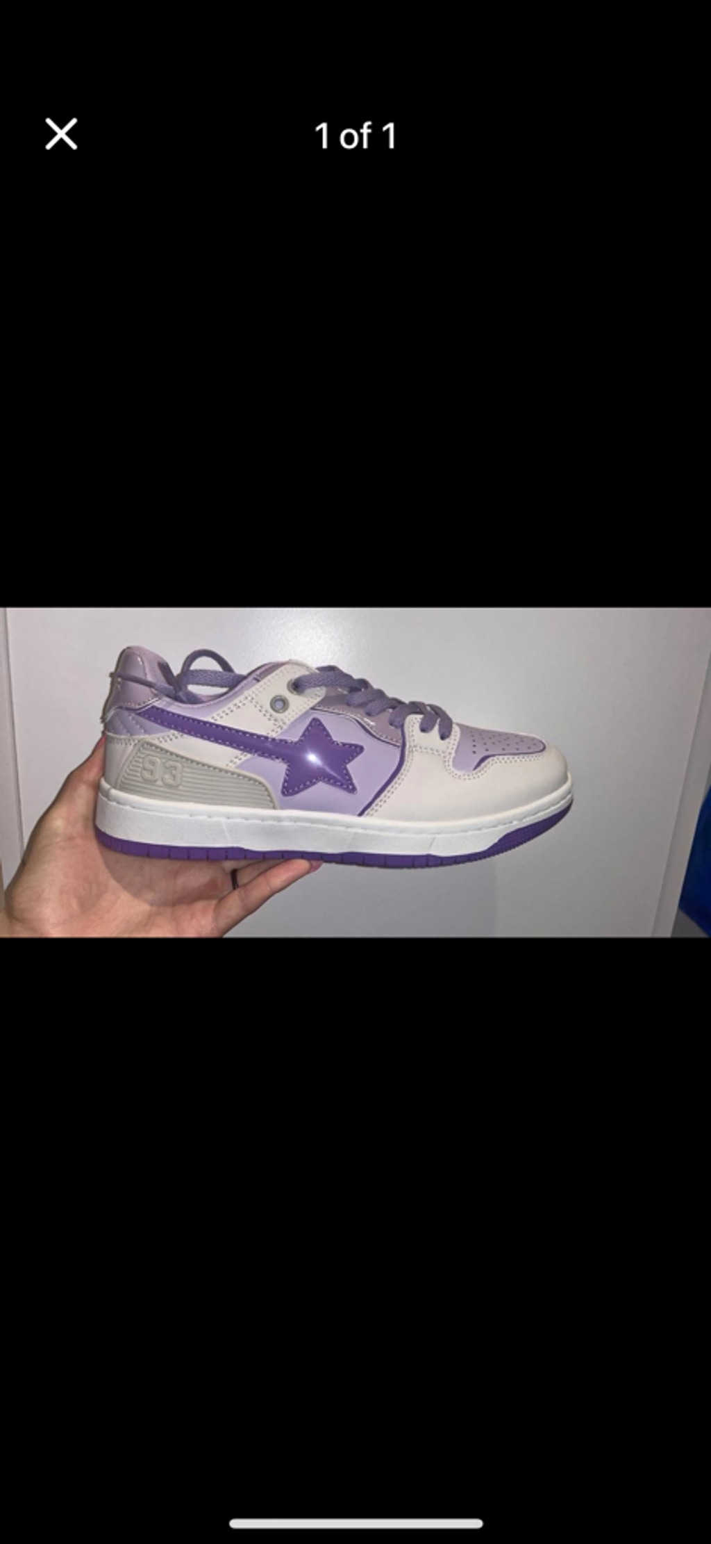 Woman’s Cute Fashion Purple Star Sneakers size 9
