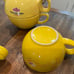 RARE Lipton Tea Set Yellow Tea Pot With Two - Three Tea Cups Excellent Condition