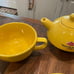 RARE Lipton Tea Set Yellow Tea Pot With Two - Three Tea Cups Excellent Condition