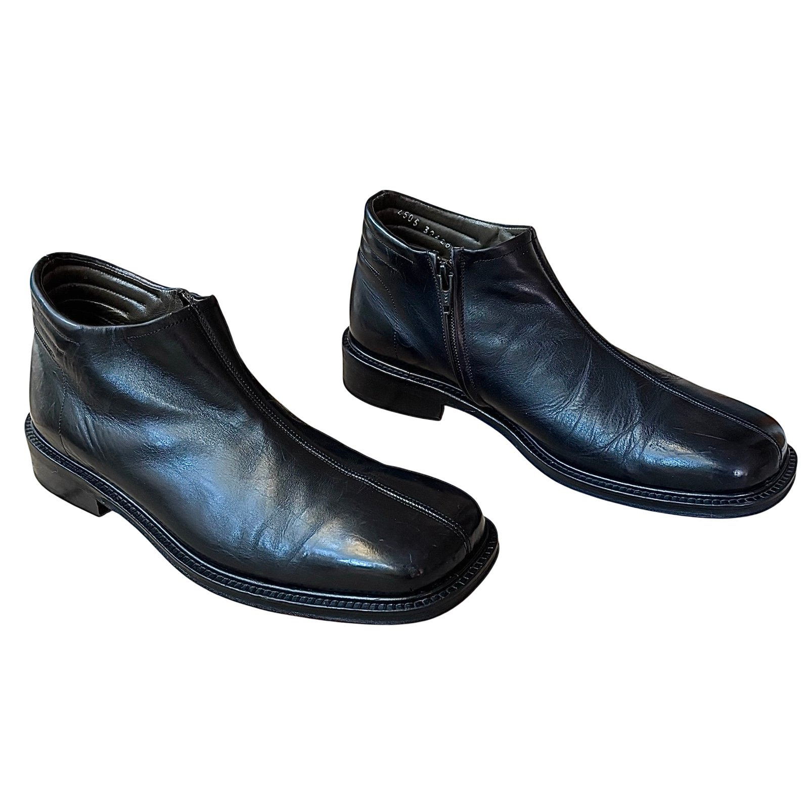 PAOLO DE MARCO Black Leather Zip Boots