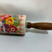 Pioneer Woman Sweet Romance Blossoms Ceramic Rolling Pin Acacia Wood Handles!