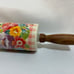Pioneer Woman Sweet Romance Blossoms Ceramic Rolling Pin Acacia Wood Handles!