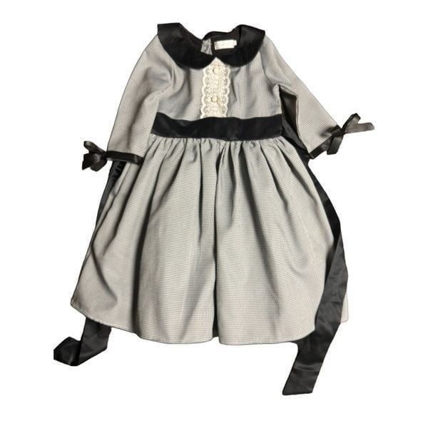 Trish Scully size 7 houndstooth girl’s preppy dress black and white tulle