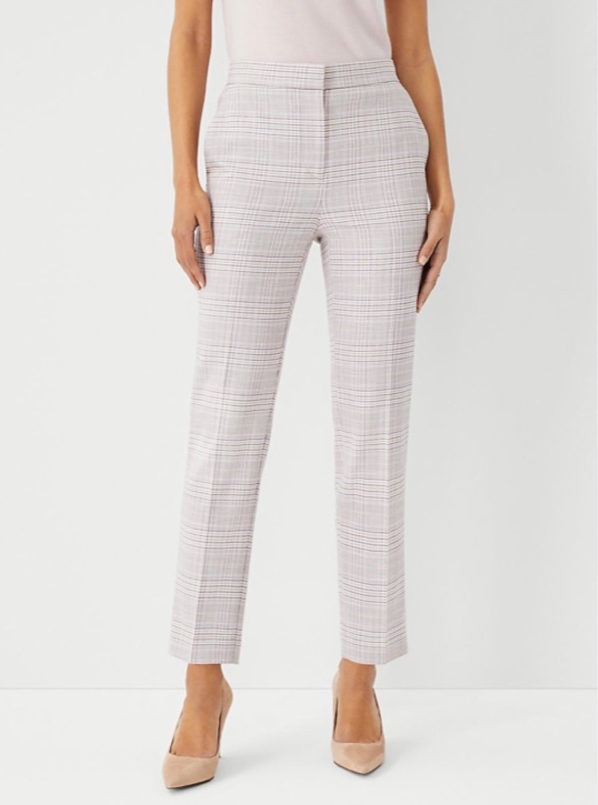 Ann Taylor The Petite High Rise Ankle Pant In Plaid NEW