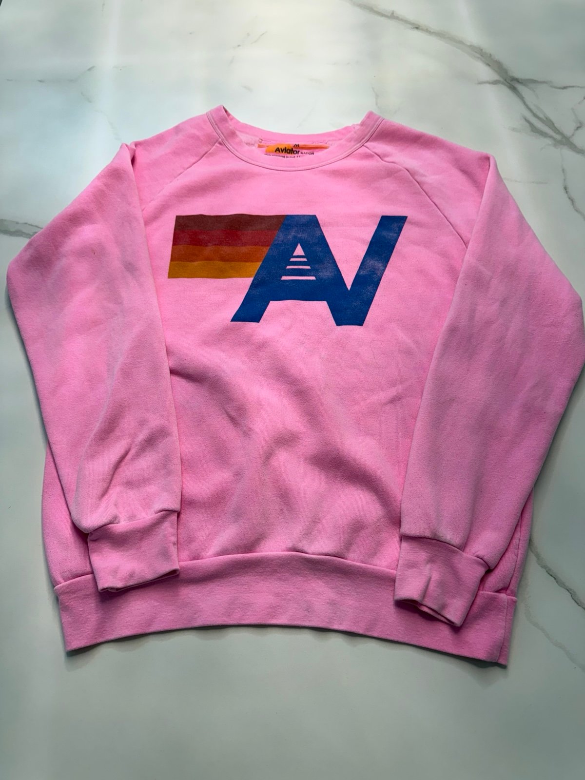 Aviator nation sweatshirt with AV logo in bright pink