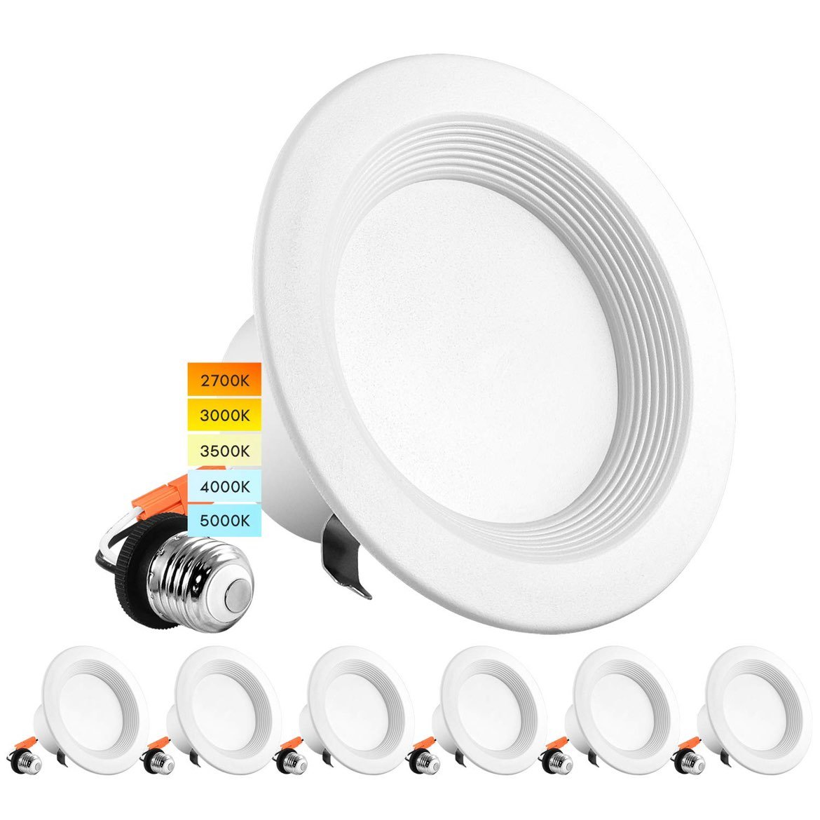 (12 PACK) 4 IN LED CCT Can Recessed Lights SMOOTH TRIM