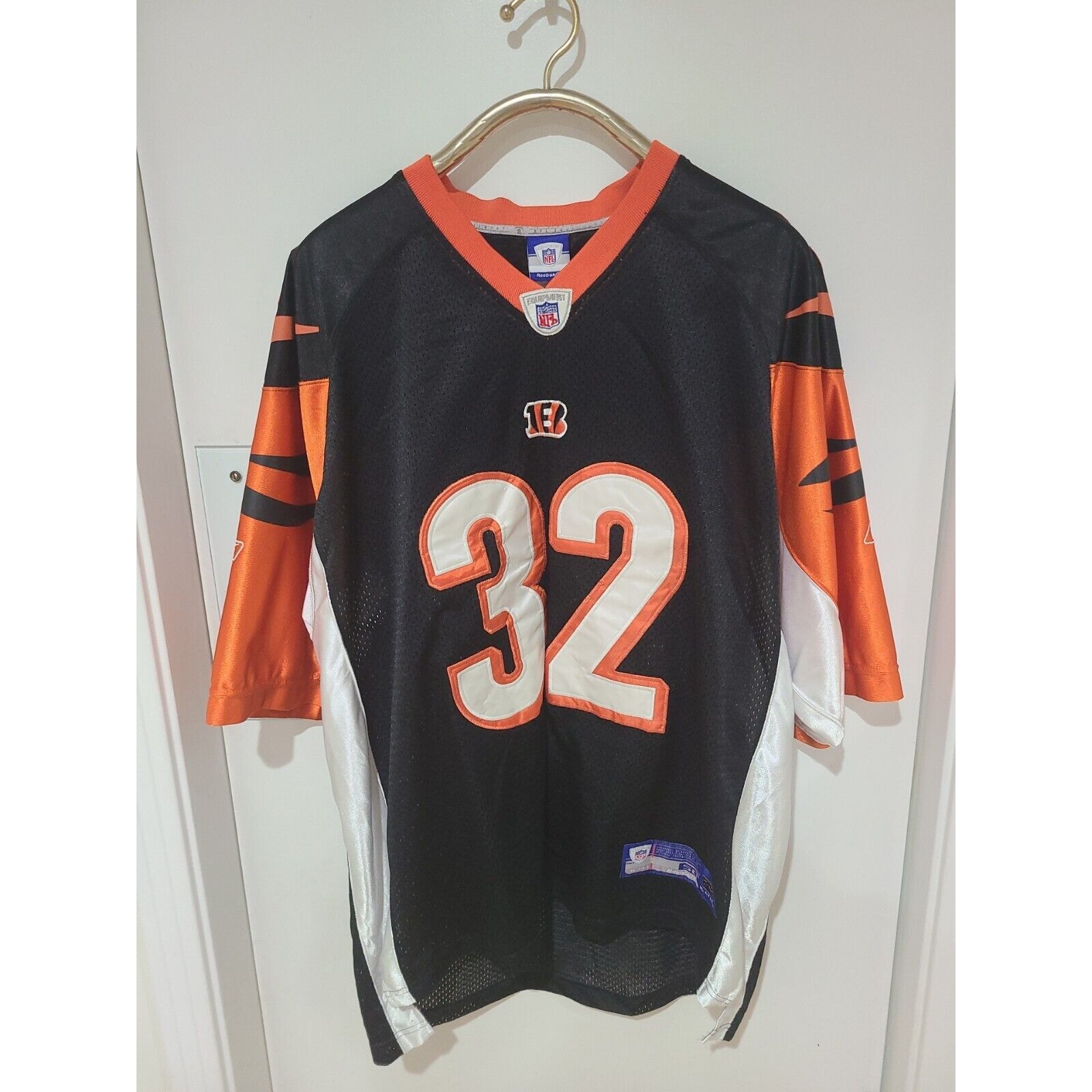 Rudi Johnson #32 Cincinnati Bengals Football Jersey SZ 50 Rebook Stitched