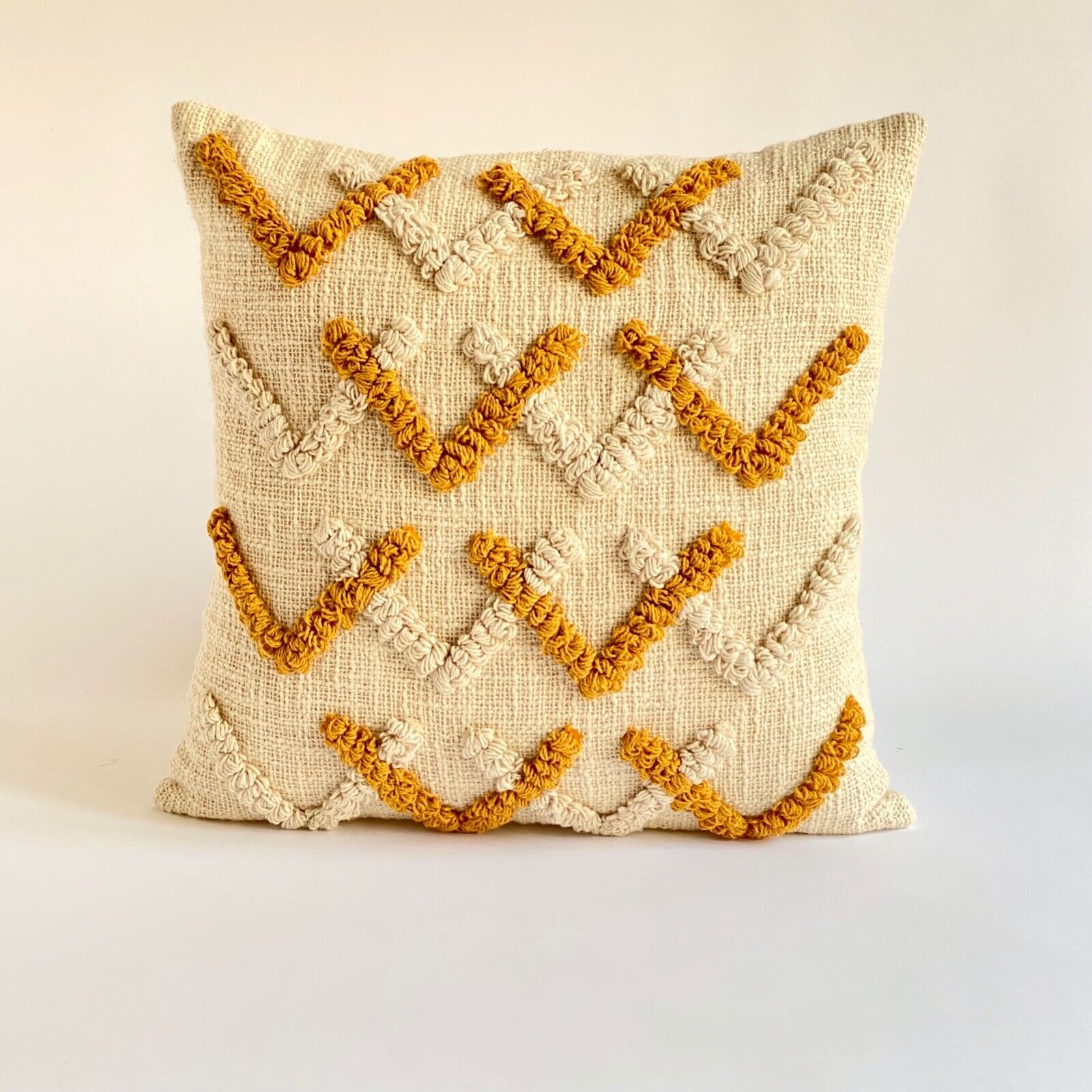 Boho Throw Pillow Covers 18x18 Woven Tufted Farmhouse